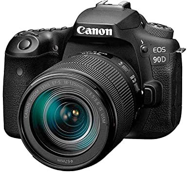 Canon DSLR Camera [EOS 90D] with 18-135 is USM Lens | Built-in Wi-Fi, Bluetooth, DIGIC 8 Image Processor, 4K Video, Dual Pixel CMOS AF, and 3.0 Inch Vari-Angle Touch LCD Screen, Black