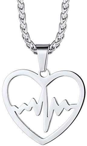 Richsteel Herzschlag mit Herz Anhänger Medizinsche Stethoskop Schmuck für Damen und Herren