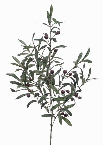 artplants.de Rama de Olivo Artificial Carson con Frutos, 100cm | Rama de árbol Artificial - Olivera sintética