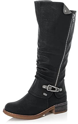 Rieker Mujer Botas 94652, señora Botas de Invierno,Repelente,riekerTEX,Botas de caña Larga,Calientes,Impermeables,Negro (Schwarz / 00),38 EU / 5 UK