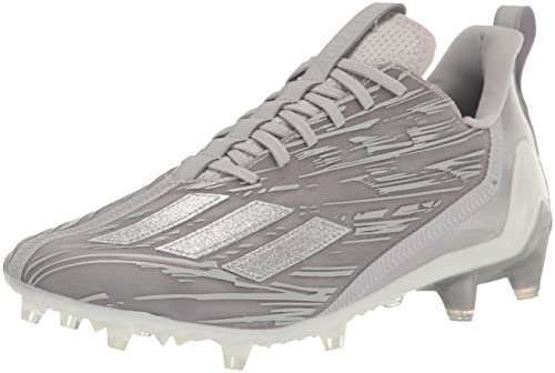 adidas Tacos de f tbol Adizero para hombre, Gris/Plateado met lico/Blanco, 40 EU