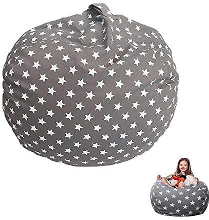 Whcctl Beutel Spielzeugaufbewahrung, Spielzeug Aufbewharungstasche, Sitzsack Sitzkissen Soft, Plüsch Sitzsack Kissen, Bequem Langlebig,Toy Storage Bag für zum Lesen und Aufbewahren von Spielzeug(Grau)