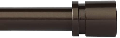 Byondeth Curtain Rods for Windows 16 to 144 Inches Adjustable Length 1 Inch Diameter Window Curtain Rod with Aluminium End Cap, Antique Bronze