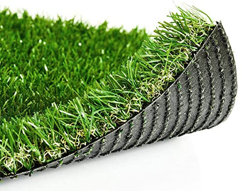 GLIWEN Alfombra de césped artificial, 1.38 pulgadas, 3 x 5 pies (15 pies cuadrados), césped artificial sintético, para interiores y exteriores, jardín, balcón, césped, paisaje, alfombra de césped
