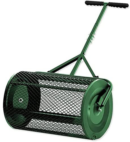 Épandeur De Compost, épandeur De Mousse De Tourbe, Rouleau De Pelouse Durable De 24,5 Pouces Avec Longue Poignée Réglable, Léger Et Durable, Pour Le Compost, La Saleté, Le Paillis, L'engrais