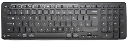 Contour Balance Keyboard Black | Tastiera Cablato | Layout USA | Super sottile | Ergonomica | Tastierino numerico + tasti multimediali | Per casa e ufficio | Compatibile con Windows e Mac