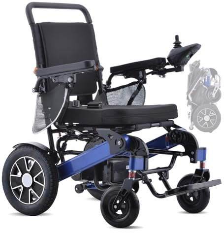 Broobey Sillas de ruedas eléctricas portátiles para adultos, silla de ruedas eléctrica ligera, soporta 220 libras, silla de ruedas plegable motorizada eléctrica para personas mayores, color plateado
