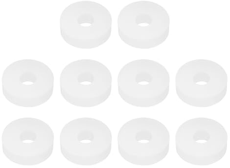 PATIKIL Silicona Caucho Plana Arandela 10uds 0,71 OD x 0,24 ID x 0.2 Grosor Sellado Junta Tórica Agua Manguera Junta Surtido Kit Calor Resistente para Plomería Válvula Blanca