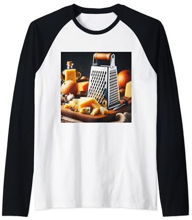 Fun Cheese Lover Cheese Grater Raglan Baseball Tee
