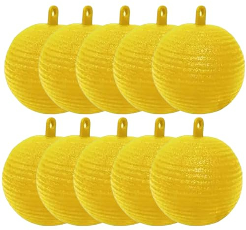 Fly Trap Ball 10pcs 3.27in Fliegenfänger wasserdichte Sonnenfeuerflocken mit Klebstoff -Locker -Hänge -Fliegenfalle für den Obstgartengartenmarkt, Fly -Fallen im Freien