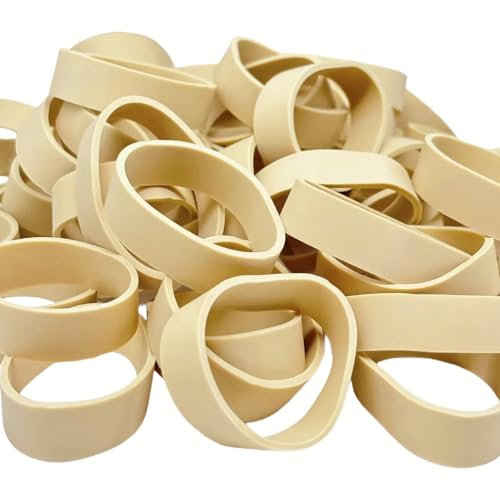 KAIMRED Thick Rubber Bands Heavy Duty - Black Wide Strong Elastic Industrial Tactical Rubber Bands with UV Heat Cold Resistant for Survival Camping (Size #82 Brown)