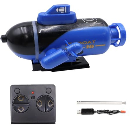 Hsthe Sea Mini RC U-Boot 4CH Niedliches Funkfernbedienungsboot Elektrisches Tauchlicht für Fischtank Wasserwanne Geburtstagsgeschenk