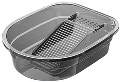 Waschbrettbecken Handwaschbrett, Handwascheimer, Länge 42cm, Breite 33.5cm, Höhe 12.5cm,Stabil und leicht,Haushaltskleidungs-Reinigungswerkzeug (Grau)