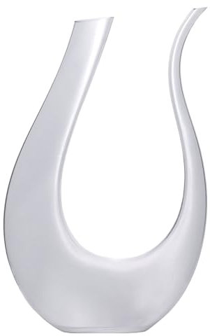 Intirilife Wein Dekanter in U-Form aus Glas in Klar - 750 ml- Weinkaraffe, Rotwein Dekantierer, Weinbelüfter, Weindekanter Zubehör bleifrei- Handgemacht, Tropffrei Ausgießen, spülmaschinenfest