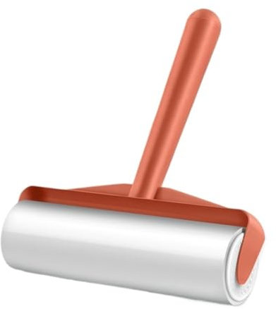 Valcla Fusselrolle Kleidung Lint Remover Kleidung Enthaarung Roller Pinsel Haushalt Haustier Haar Aufkleber Klebrige Walze Papier Ersatz Kern(Orange)