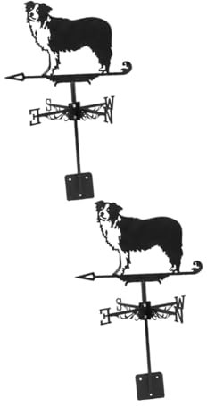 POPETPOP 2 Pièces Girouette Vent Pluviomètre Indicateur De Direction Jauge Aubes Décor De Coq Détecteur D'humidité Anémomètre Salle des Thermomètres Hygrostat Météo Hygromètre Toit Le Fer