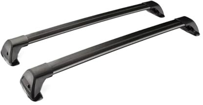Coffre De Toit De Voiture pour Peugeot pour Partner pour LWB 5 Portes Van 2008-2015 (Point Fixe) 2 Pièces en Alliage D'aluminium Serrure Ceinture LED Support Corss De Tir Galerie De Toit(Le Noir)
