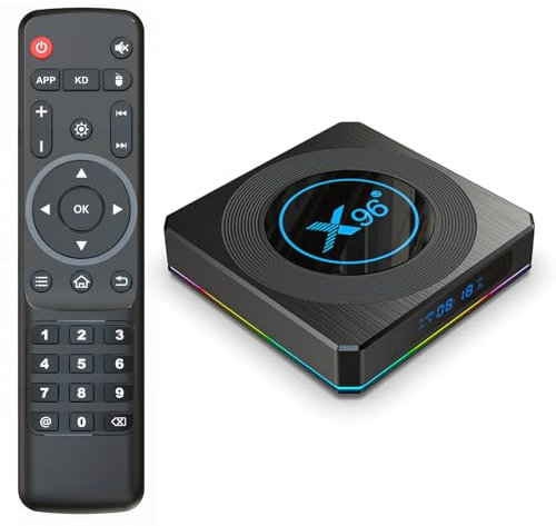 Android 11.0 TV Box 2025, LEFFOT X96-X4 4K UHD Boitier Android TV, 4GB RAM + 64GB ROM, Smart TV Boitier with HDR10+, 2.4G & 5G WiFi 5, BT 4.0, 1000M Ethernet, Amlogic S905X4 Quad Core Arm Cortex A55