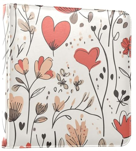 Álbumes de fotos de piel sintética con corazones florales para todos los tamaños, páginas autoadhesivas