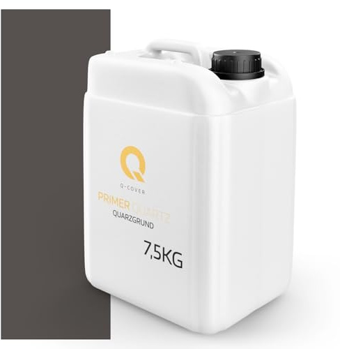 Q-COVER Quarzgrund Farbton: Dunkelgrau | 7,5 kg | Haftgrund für Beton Architekt, Strukturputz & Mosaikputz | Innen & Außen | Farbige Grundierung mit Quarzsand | Hohe Haftung & raue Oberfläche