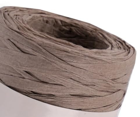 cyclingcolors 1x Fibra Rafia Cuerda de Papel 5-8 mm 100 m Decoración Artesanía Bricolaje hogar Plantas Crochet Joyas Cordel Bolso, Beige