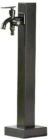 Fontaine de jardin d'extérieur avec double robinet, colonne d'eau antigel en acier inoxydable pour irrigation et arrosage