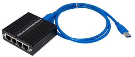 Uxsjakjsd Adaptador Ethernet Gigabit RJ45 ST7491 USB 3.0 A LAN Gigabit Ethernet de 4 Puertos USB para Tarjeta de Red de Juegos RTL8153