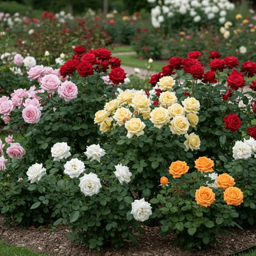 Rose Collection - 5 Plantes - Fleurs à Planter Exterieur - Parfumées - Vivaces & Résistantes - Plantes de Hollande - Fleurs Doubles (pas de graines, pas artificiel)