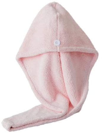Trockenhaube aus Korallenfleece, Rosa, Saugfähig und Schnelltrocknend | Zuhause und Reise, Leicht Mitzunehmen, Haarpflege Zubehör in Einheitsgröße