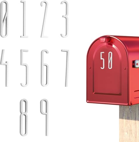 LELE LIFE 40 numeri autoadesivi per cassetta postale da 0 a 9, 5 cm, numeri civici in acrilico per esterni, adesivi, adesivi 3D per indirizzi per porte, appartamenti, set da 4, colore argento