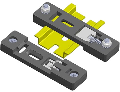 GAURANG 10 staffe di montaggio su guida DIN, larghezza 20 mm, supporti di montaggio universali, morsetti elettrici industriali in nylon per interruttori, relè a stato solido, nero DRB20-2-10 fori
