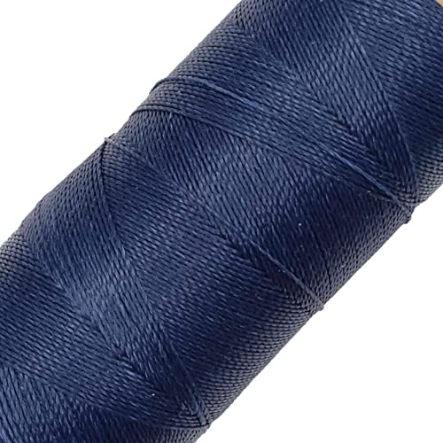 LINHASITA Garnspole, vaxad, 100 g/360 meter, tjocklek: 0,5 mm, polyester, makramégarn, 30 färger – marinblå