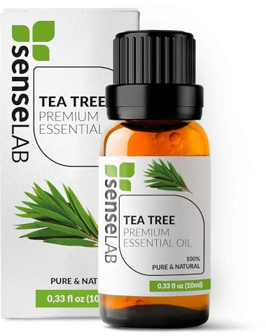 SenseLAB Ätherisches Teebaumöl - 100% Reines, Natürliches, Für Die Therapeutische Anwendung Geeignetes Teebaumöl Für Diffuser und Luftbefeuchter - Haar Und Hautpflegeöl - Schutz In Der Natur (10 ml)