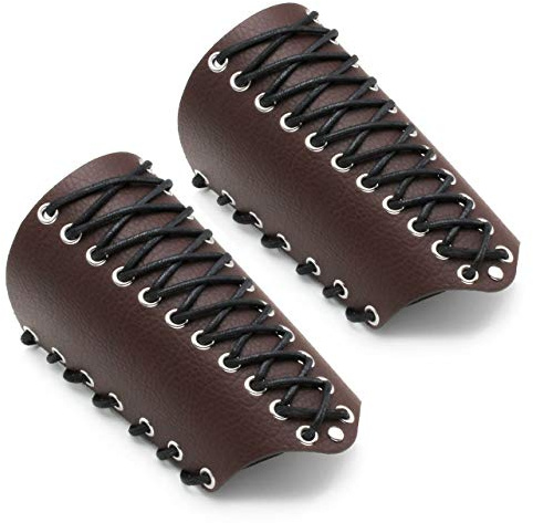MANFNEE Leder Armschutz Gothic Armschutz breite Manschette Punk Armband Männer schwarzer Armschutz