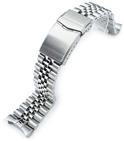 22mm Super-J Louis 316L Edelstahl-Uhrenarmband für Seiko SKX007, Doppelverschluss mit V-Verschluss