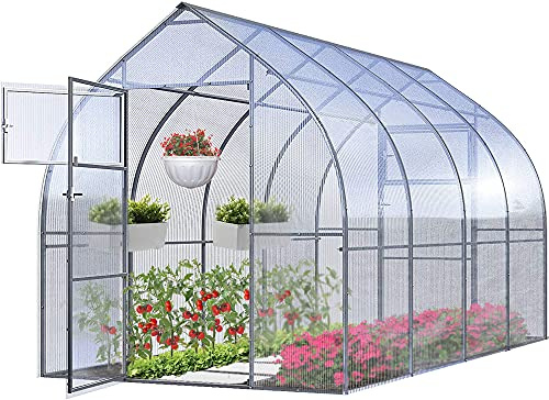 Gewächshaus Groß Drop 2x4m StahlRahmen Garten Treibhaus Pflanzenhaus 8M² mit 4mm Polycarbonat - Modelle und Größen Verschiedene