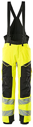 Mascot 19090-449-1709 Accelerate Safe Atmungsaktiv Wind und Wasserdicht Zweifarbig Climascot-Futter Winterhose, Hi-Vis Gelb/Schwarz, 3XL Größe