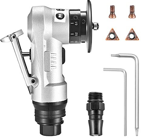 TOPQSC Mini Pneumatische Anfasmaschine, manuelle Anfasmaschine, tragbare Handheld 45 Grad Arc Air Beveling Maschine mit 1/4 Zoll Lufteinlass für Metallschneiden und Innenloch Entgraten Linear