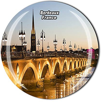 Aimant de réfrigérateur Bordeaux France souvenir touristique en cristal