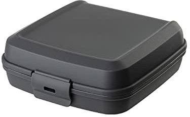 1 boîte à goûter pour enfants, idéale pour l'école, la maternelle, en plastique, sans BPA, anthracite.