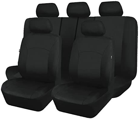 Flying Banner Set Completo di coprisedili universali in Poliestere con airbag compatibili (Nero)