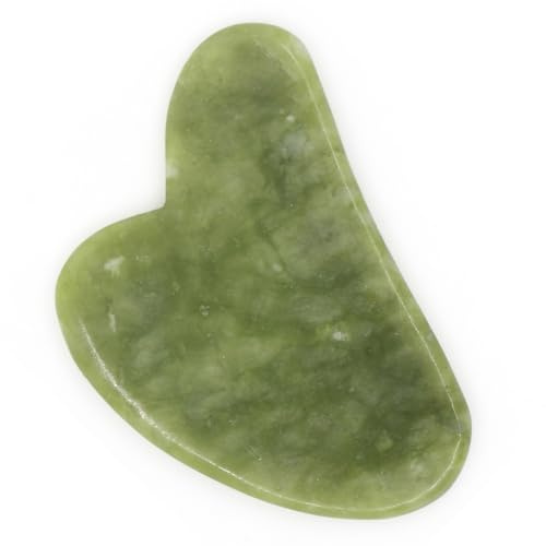 Sun & Sia MASS21-GS.V - 1 Gua Sha i grön jade sten + överdrag - kosmetika och ansiktsvård - 1 Gua Sha och 1 fodral