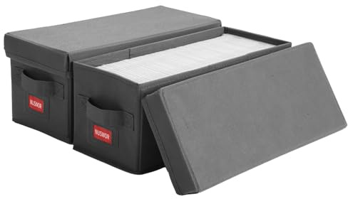 NUSWOR Premium CD Storage Box - 2 Pack - Grey