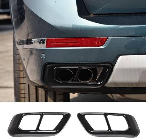 Stainless Steel Exterior Accessories Exhaust Muffler Tail Pipe Trim Cover For BMW X5 G05 X7 G07 2019-2024 Auto Pipe Throat Exhaust Outputs,Tail Throat Vent Decorative Accessories (Style A, Black)