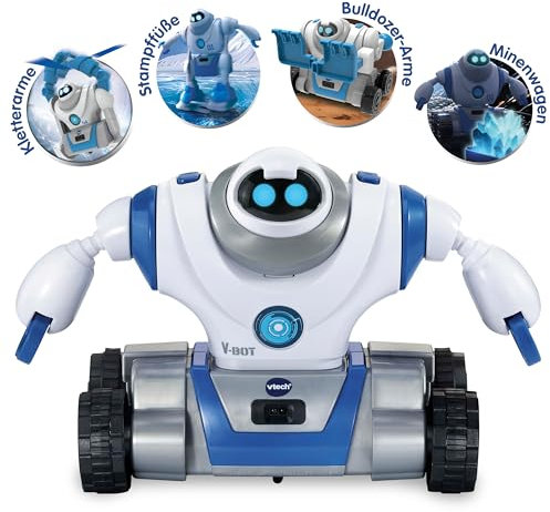 VTech V-Bot – 5-in-1 Roboter mit motorisierten Funktionen und spannenden Missionen – Für Kinder von 5-12 Jahren