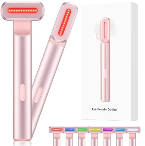 Red-Light-Therapy-for-Face,7 in 1 LED Light-Therapy-Wand for Face and Neck - Microcurrent Facial Device for Anti-Aging - Face & Eye Massager Skincare (7 Colors led Light)