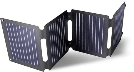 Trust Zuny 40W Panel Solar Portátil USB-C USB-A, Placa Solar Camping, Cargador Portátil 15W, Puerto de Salida DC, Batería Cargador Solar para Movil iPhone iPad Samsung Tablet Power Bank Viajar
