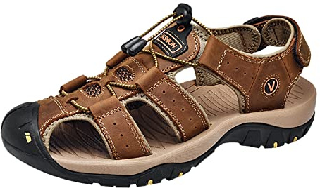 Scarpe da esterno da uomo impermeabili Outdoor Walking Spiaggia Escursionismo pesca a piedi nudi scarpe sandali in pelle per gli uomini Alias pallavolo scarpe uomo 42, marrone, 42 EU