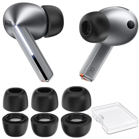 AhaStyle Mousse Mémoire Forme Embouts D'écouteurs pour Samsung Galaxy Buds3 Pro (2024) 【S'adapte L'étui Chargement】3 Paires S/M/L Embout Ultimate Comfort Noise Canceling pour Samsung Galaxy Buds Pro 3