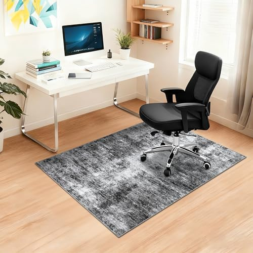 Capslpad - Tapis de chaise de bureau pour plancher en bois dur 90x120cm - Antidérapant moderne abstrait multi-usage pour la maison - Tapis de chaise à poils courts - Protecteurs de sol pour chaise